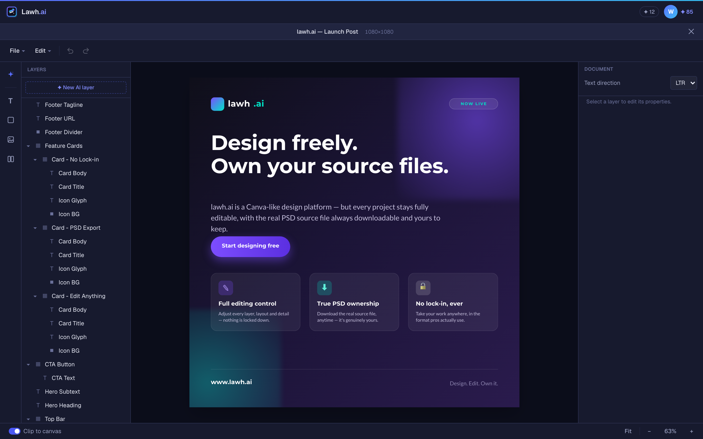A real, layer-based editor